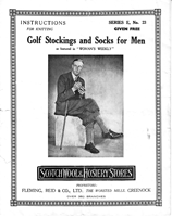 vintage mens sock knitting pattern from 1920s