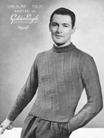 vintage knitting pattern for mens polo neck jumper 1940s