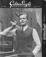 vintage mens waistcaot knitting pattern 1940s