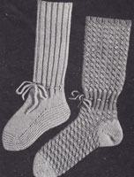 vintage childs bed sock knitting pattern 1930s