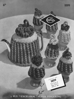 vintage tea cosy knitting pattern and egg cosies form 1930s