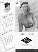 ladies jumper knitting pattern from 1930s