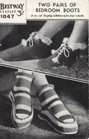 bestway1047 knitting pattern for ladies bedroom slippers 1940s
