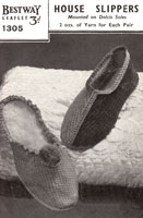 bestway 1305 knitting pattern for house slippers