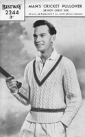 boys cricket jumper knitting pattern 1940s