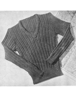 vintage knitting pattern for jumpers for service men 1940s