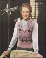 vintage girls slip over in angora fair isle knitting pattern
