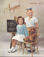 vintage childs knitting pattern for angora cardigans