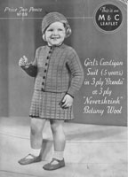 vintage girls suit knitting pattern for 5 year old 1930s