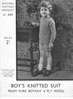 vintage boys suit knitting pattern 1930s