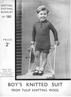 vintage boys suit knitting pattern from 1930s