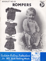 vintage baby romers knitting pattern 1940s
