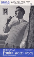 vintage mens slip over tank top knitting pattern 1940s