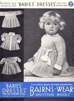 baby dress knitting pattern form 1930s to fit 20 21 and 23 inch chest 12-24 months