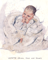 vintage baby knitting pattern from 1940s for layette