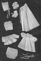 layette for baby from 1940s to a tension of 4ply