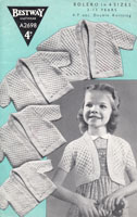 girls bolero vintage knitting pattern from 1940s