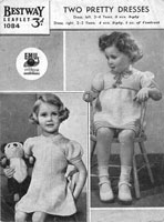 girls dress knitting pattern vintage 1930s two styles 