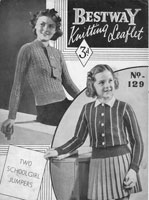 girls cardigan and jumper knitting pattern from Besstway 1930s