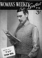 vintage man's round neck sleeveless pullover knitting pattern from 1930s