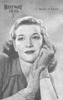 vintage ladies lace gloves knitting pattern from 1940s