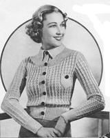ladies vintage jumper knitting pattern from 1935