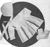 vintage baby knittingn pattern for matinee set from 1935
