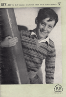 vintage fair isle knitting pattern from 1940s for boys jumper