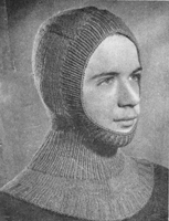 vintage helmet knitting pattern from the war