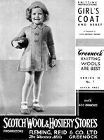 girls coat and beret knitting pattern 1940s
