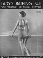 vintage ladies swim suit knitting pattern 1930s