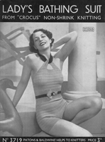 vintage ladies swim suit knitting pattern 1930s