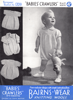 vintage baby romper knitting pattern from 1930s