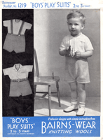 vintage baby boys sets knitting pattern from 1930s