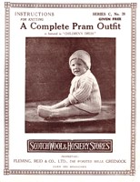 vintage baby pram set knitting pattern from 1920s