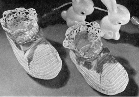 vintage baby bootees crochet from 1957 knitting pattern