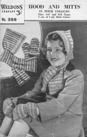 vintage knitting pattern 1930's hat for child