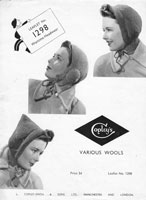 vintage ladies wartime hat knitting pattern 1940s