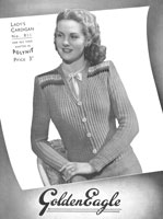 vintage ladies fair isle cardigan knitting pattern from 1940s