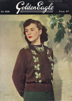 vintage golden eagle twinset with fair isle bands knitting pattern from 1940s