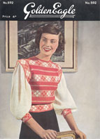 vintage ladies peasant style jumper from 1940s golden eagle 892