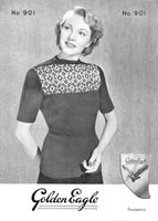 vintage golden eaglejumper knitting pattern with fair isle yoke 1930s