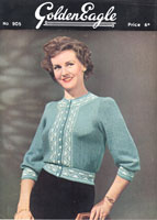 vintage golden eagle cardigna knitting pattern fair ilse from 1940s 