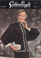 vintage ladies evening jacket knitting pattern from 1940s golden eagle 907