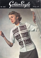 vintage ladies cardigan knitting pattern from 1940s golden eagle 910