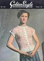 vintage ladies golden eagle knitting pattern for short sleeved summer fair isl cardigan 1940s