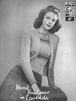 vintage ladies cardigan knitting pattern in fair isle from 1940s lavenda 1026