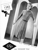 ladies dress knitting pattern from 1930s