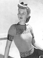 ladies cardigan knitting pattern with fair isle form 1940s