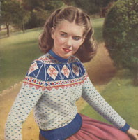 ladies fair isle jumper knitting pattern 1940s